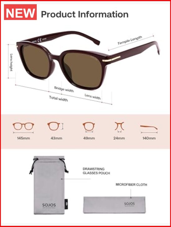 Retro Rounded Square Polarized Sunglasses with UV400 Protection Light Weight main image 4